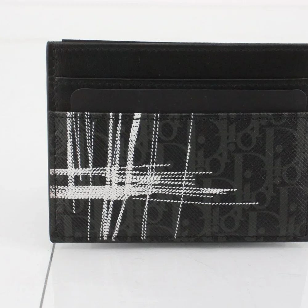 Dior Card Holder – Black Oblique Print